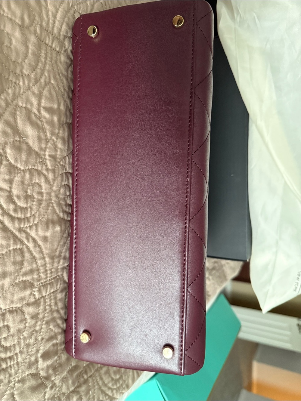 kate spade Emerson Place Phoebe Quilted Tote — Mulled Wine  NWT - Picture 11 of 12